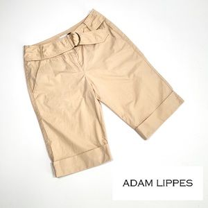 ADAM LIPPES cotton Bermuda shorts with buckle and belt